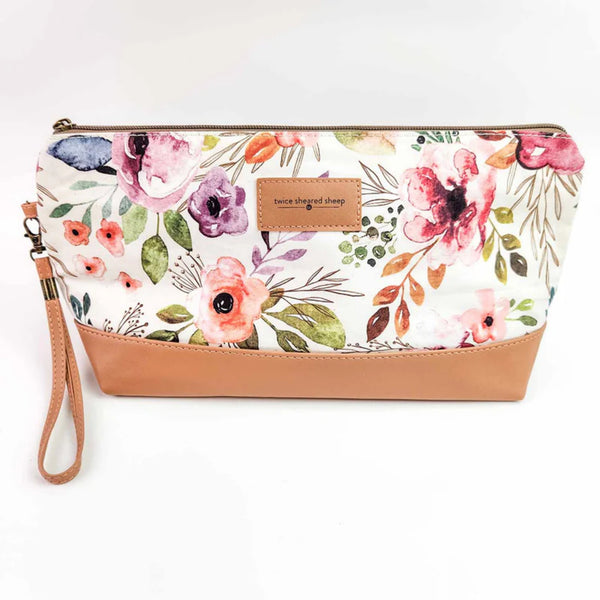 Twice Sheared Sheep Spring Floral Trinity Bag medium zippered project bag