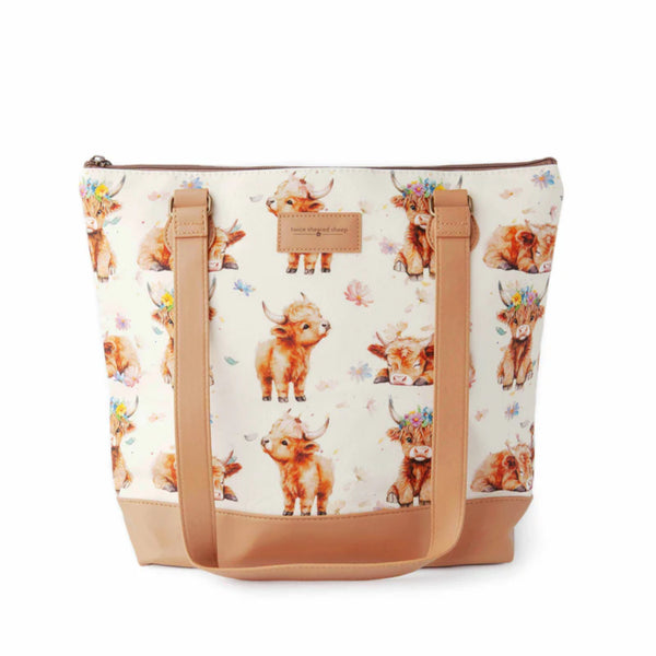 Twice Sheared Sheep Highland Cow Mega Trinity Bag zippered project bag