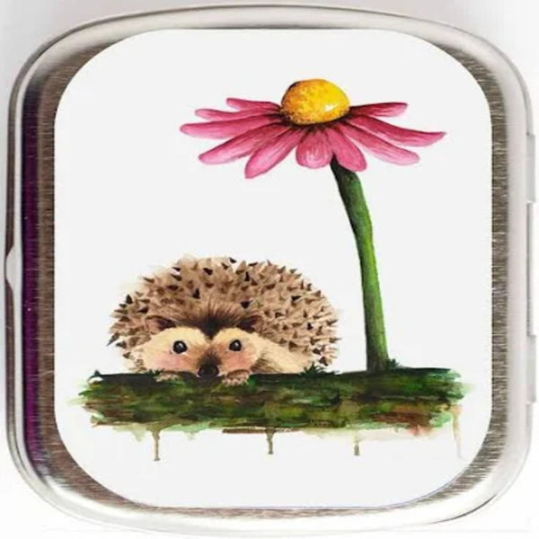 Twice Sheared Sheep Hedgehog Stitch Marker Storage Tin (small) hinge style