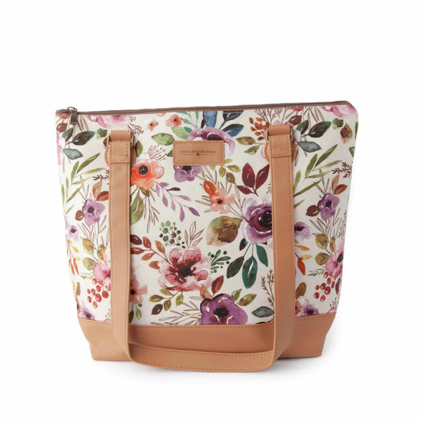 Twice Sheared Sheep Spring Floral Bag Mega zippered project bag