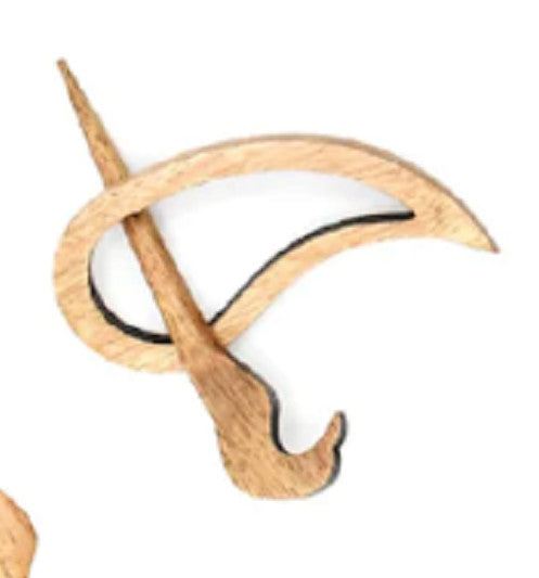 Lykke Handcrafted Wood Shawl Pin